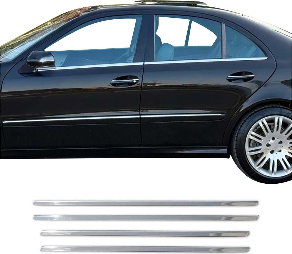 Fensterleisten Zierleisten für Mercedes W211 E Klasse 2002-2009 Edelstahl 4tlg