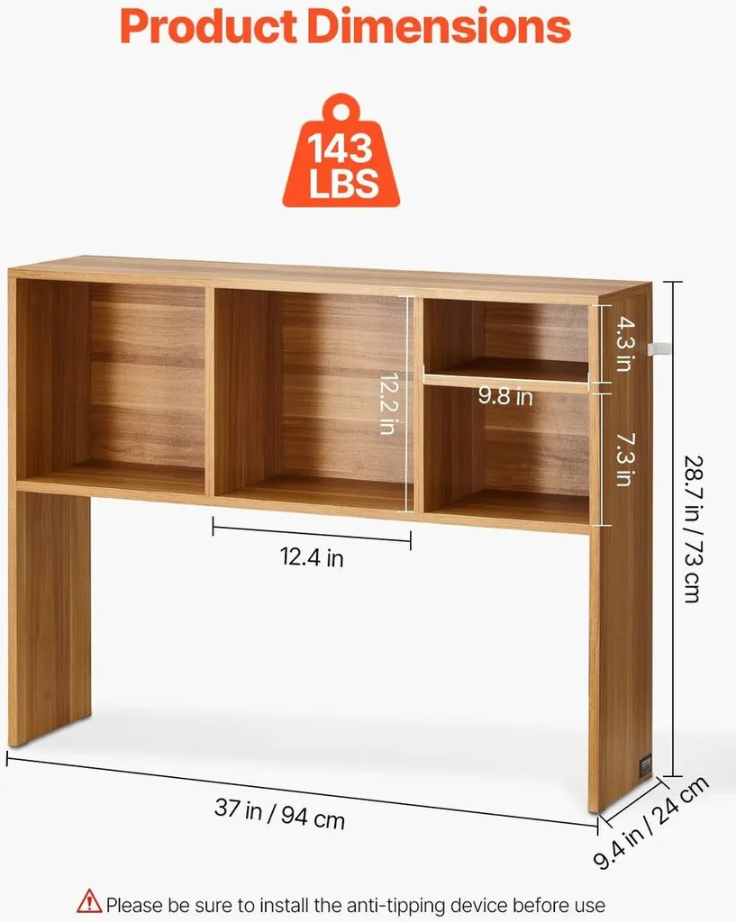 Organisateur Rangement de Bureau Bois 1 Niveau pour Maison et Travail