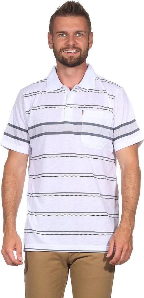 Herren Poloshirt Sommer Polo-Hemd Kurzarm; Weiß/M