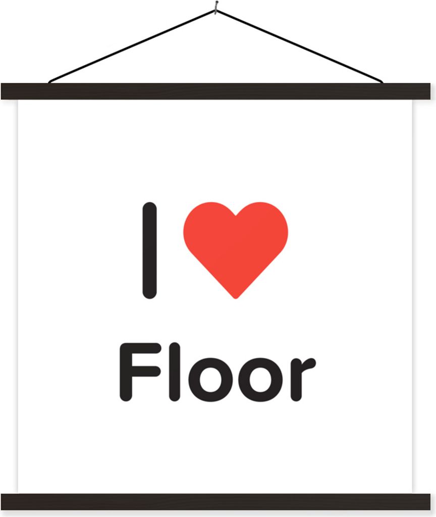 MuchoWow Textilposter Ich liebe - Boden - Mädchen 90x90 cm mit schwarzem Rahmen - Magnetisches