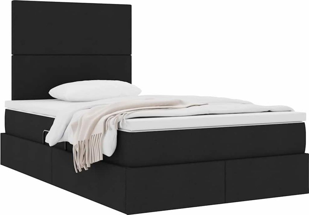 Langlebige Aufbewahrungsbett mit Matratze Schwarz 120 x 200cm Polyester - Möbel958185 - Klassische BettenJugendbett Tagesbett