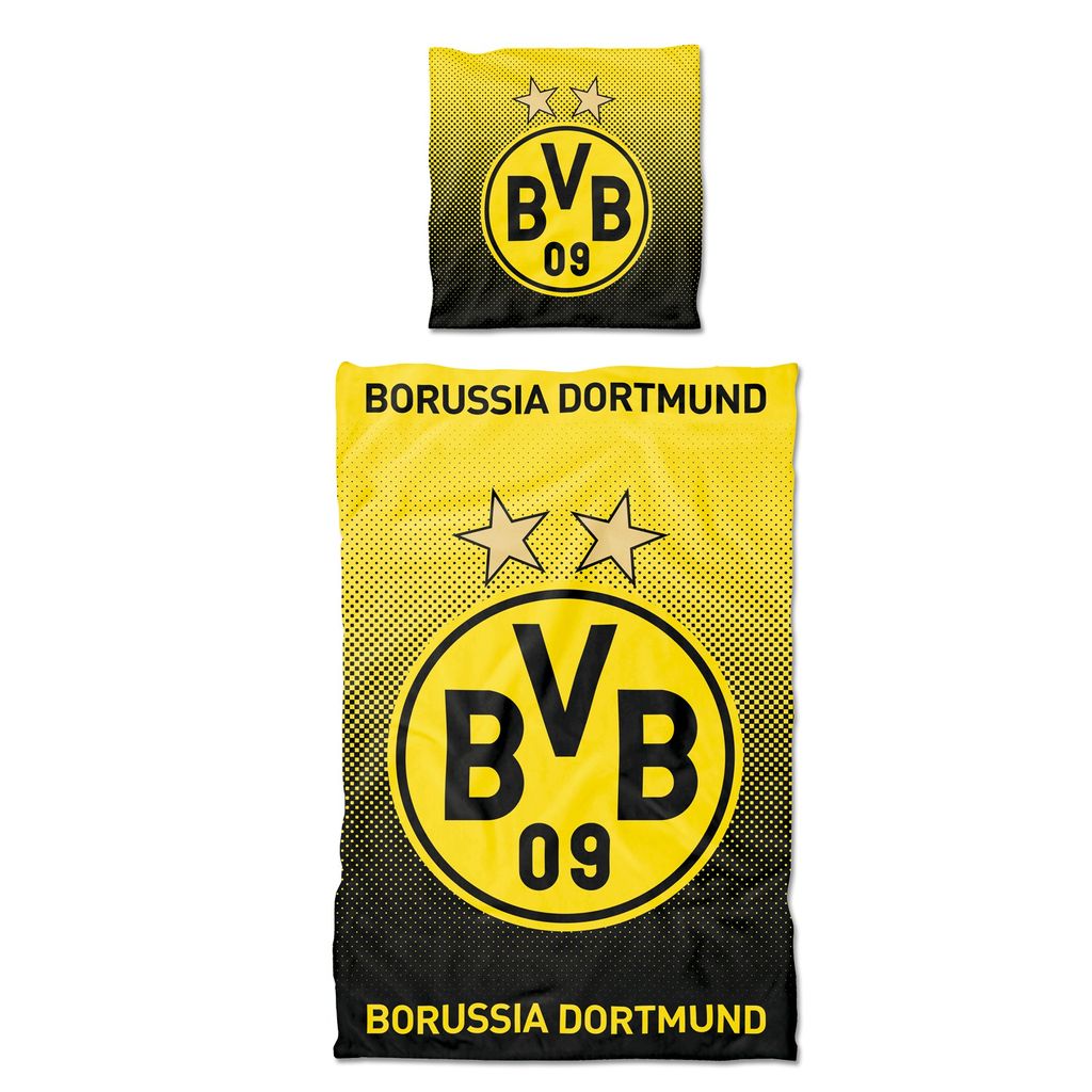 Biber BVB Borussia Dortmund Bettwäsche Gelbe Wand 135x200cm 
