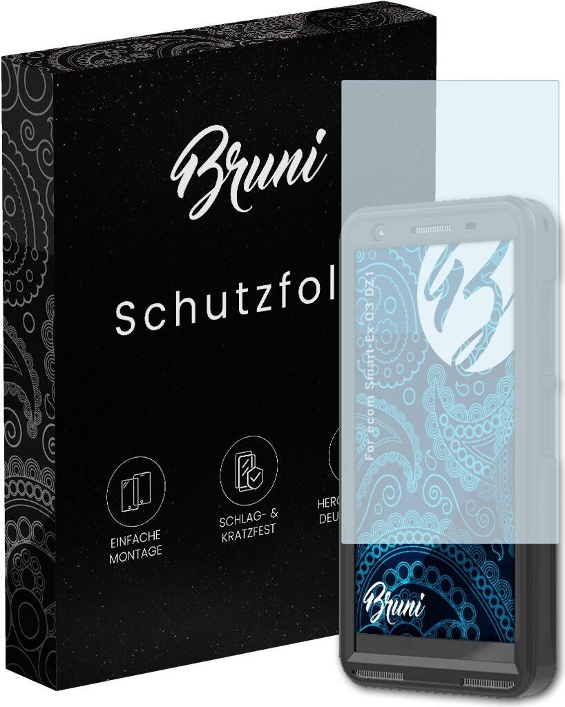 Bruni Basics-Clear 2x Schutzfolie kompatibel mit ecom Smart-Ex 03 DZ1 Folie