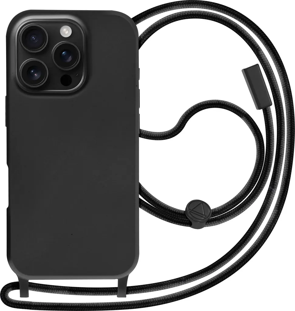 Avizar, custodia semirigida a catena soft touch per Apple iPhone 16 Pro, nero