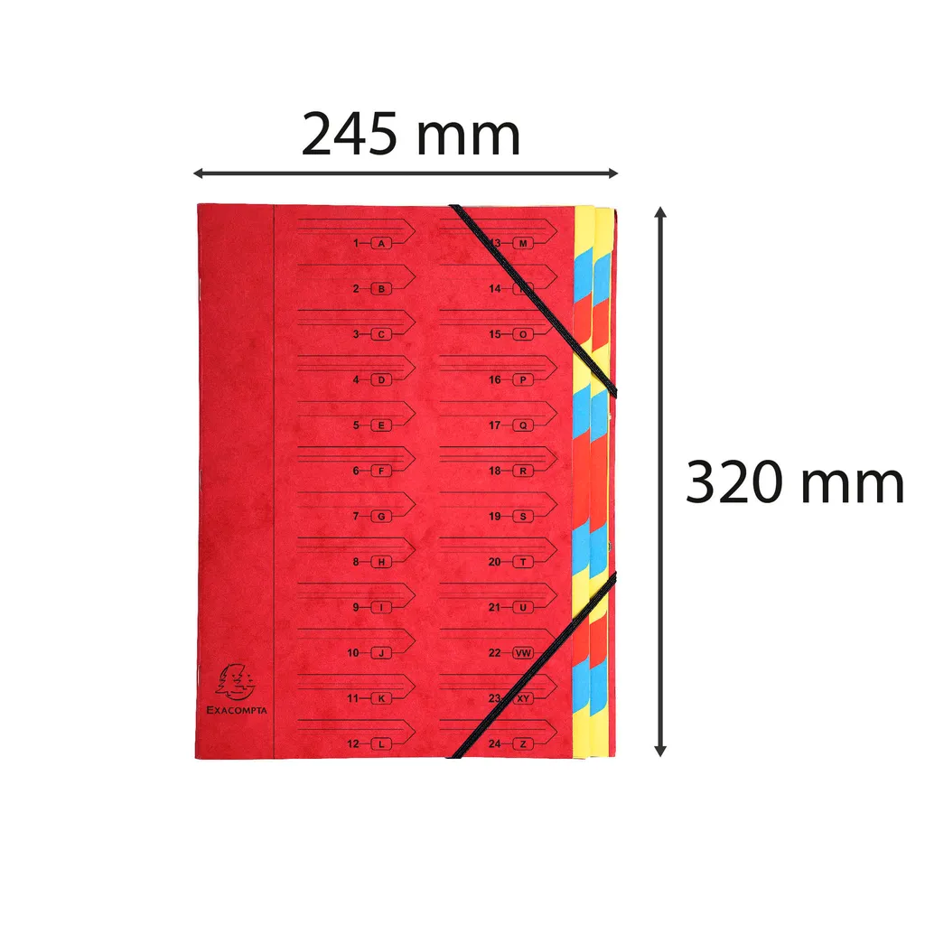 Trieur de bureau 24 compartiments pour organiser vos documents A4 rouge - 7