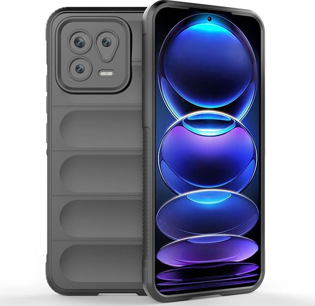 Mobigear Bumpy Xiaomi 13 Hülle Flexibles TPU Backcover - Charcoal