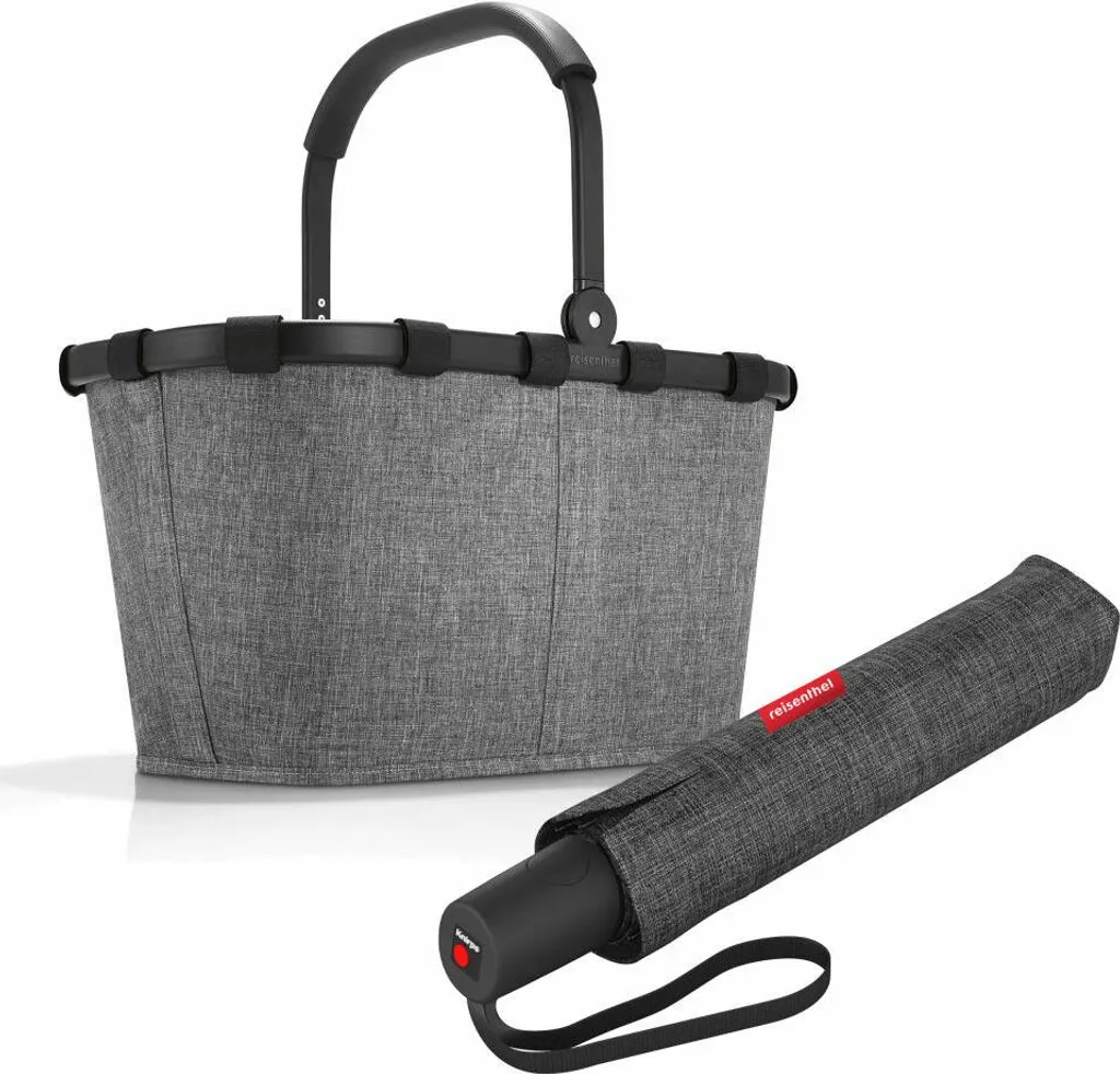 reisenthel Carrybag Twist Silver 22L et son parapluie de poche intégré