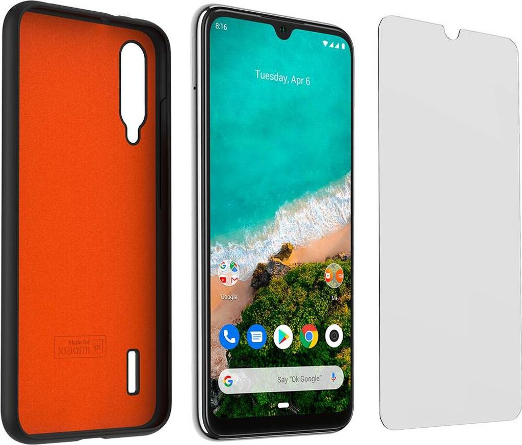 MFXIAOMI, Pack Zubehör 2 in 1 für Xiaomi Mi A3 Semi-rigid, Schwarz