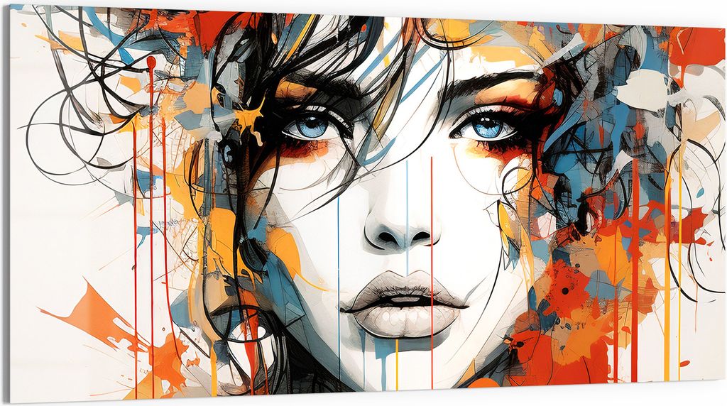 DEQORI Glasbild Echtglas 100x50 cm 'Farbexplosion der Seele' Wandbild Bild modern Deko