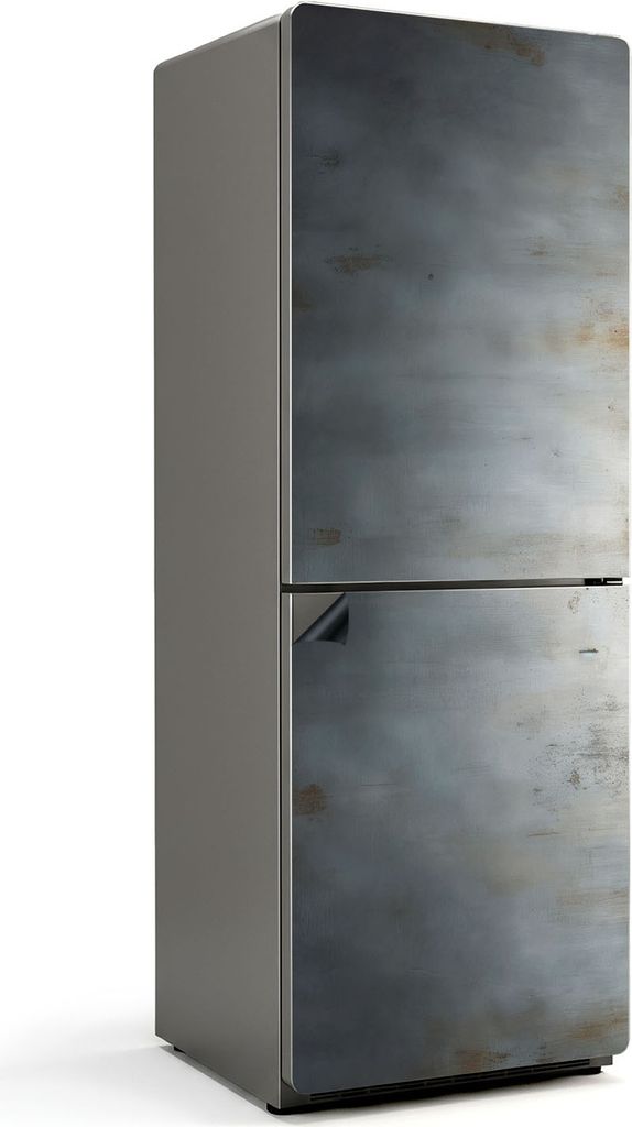 Metallische Textur mit Kratzern – Magnetische Kühlschrank Abdeckung – Dekorfolie magnetisch Küche – Kühlschrank Magnet Deko – selbstkleb...