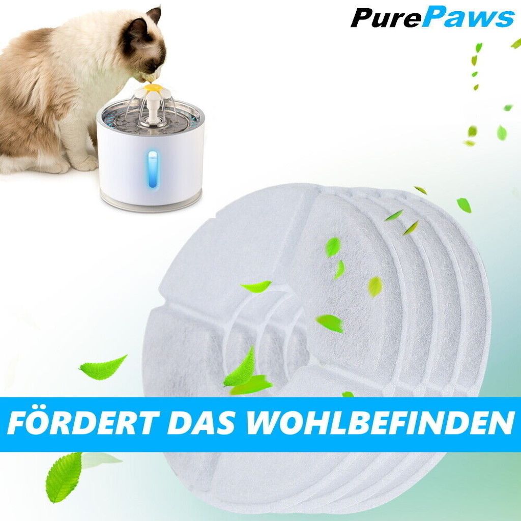Katzenbrunnen Filter – Ersatzfilter Für 3-Liter-Brunnen, 4 Stück, Aus Schwamm & Aktivkohle
