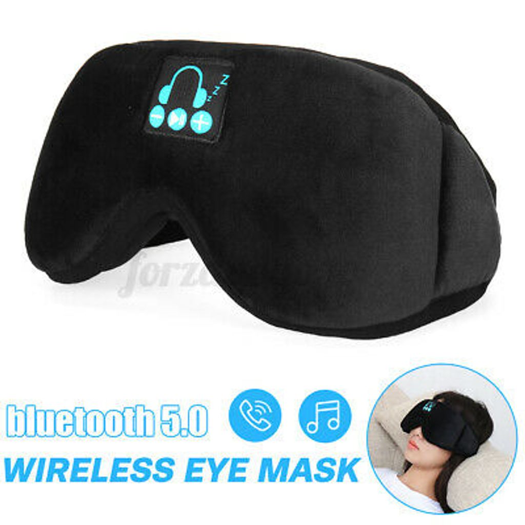 Bluetooth 5.0 Schlafkopfhörer Augenmaske  Schlafmaske Musik Kopfhörer Schwarz DE 