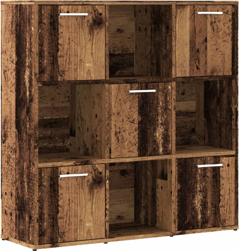 vidaXL Bücherregal Altholz-Optik 90x28x90 cm Holzwerkstoff