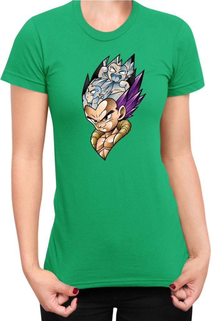 Damen T-Shirt Dragon Anime Manga Ball Z Vegeta 01, Lady S / Grün