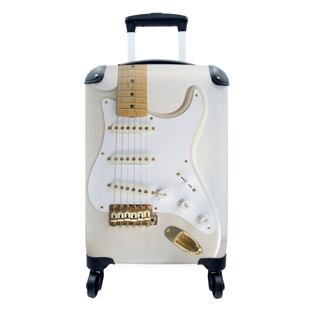 MuchoWow Koffer Handgepäck Trolley Rollkoffer Kleine Reisekoffer mit 4 Rollen - Querschnitt einer E-Gitarre - Cabin Size < 55x40x23 cm & 55x40x2...