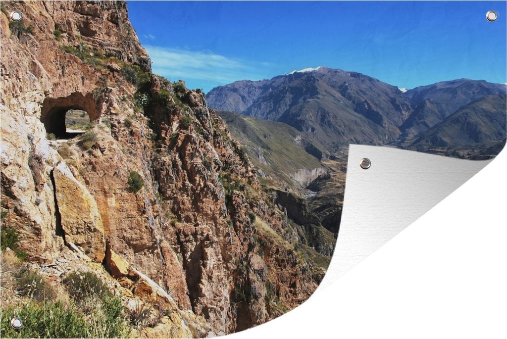 MuchoWow 90x60 cm Outdoor-Poster Gartendeko Sichtschutz Garten Poster für den Garten Das Colca-Canyon-Tal in Südamerika