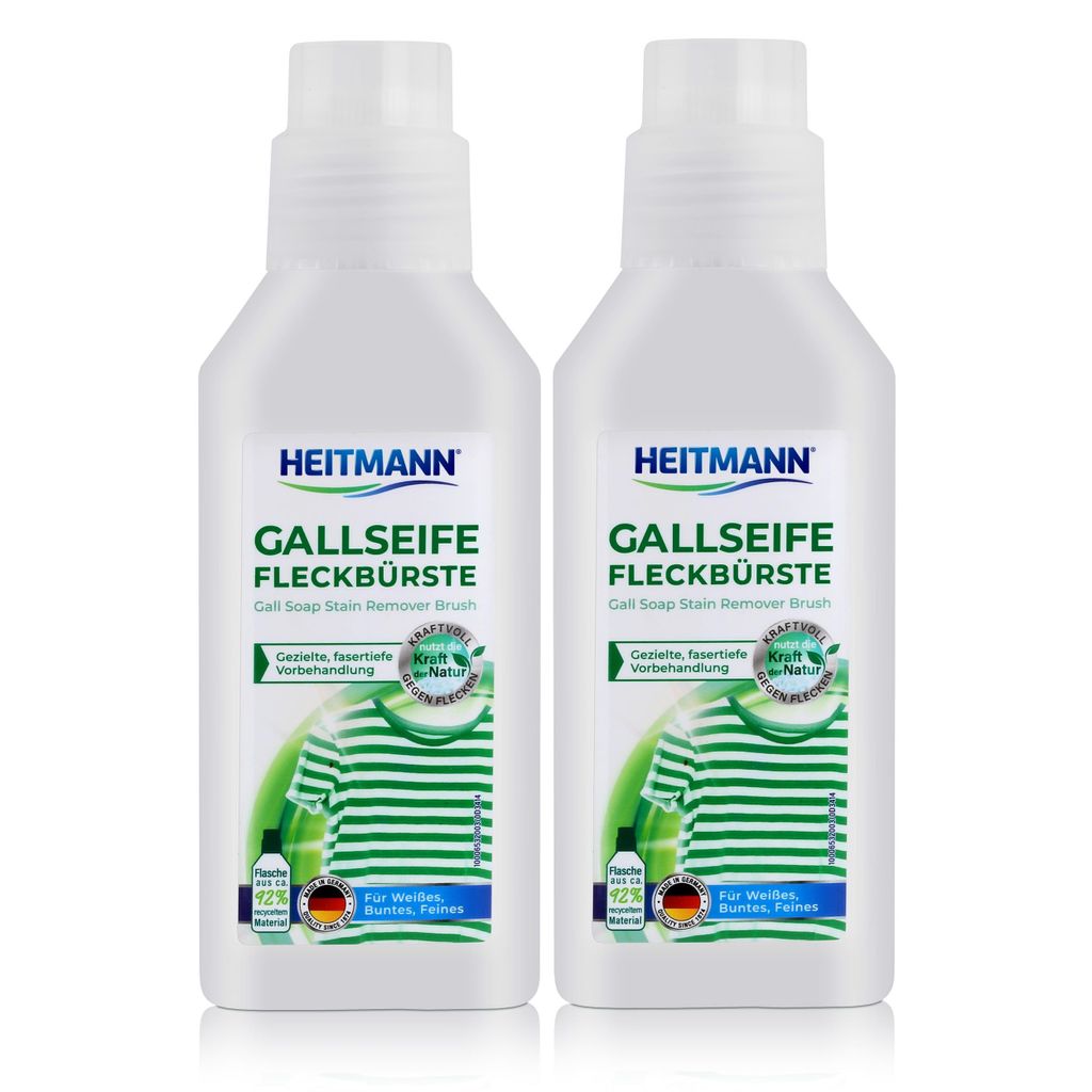 Heitmann Gallseife Fleckbürste 250ml - Vorbehandlung für Flecken (2er Pack)
