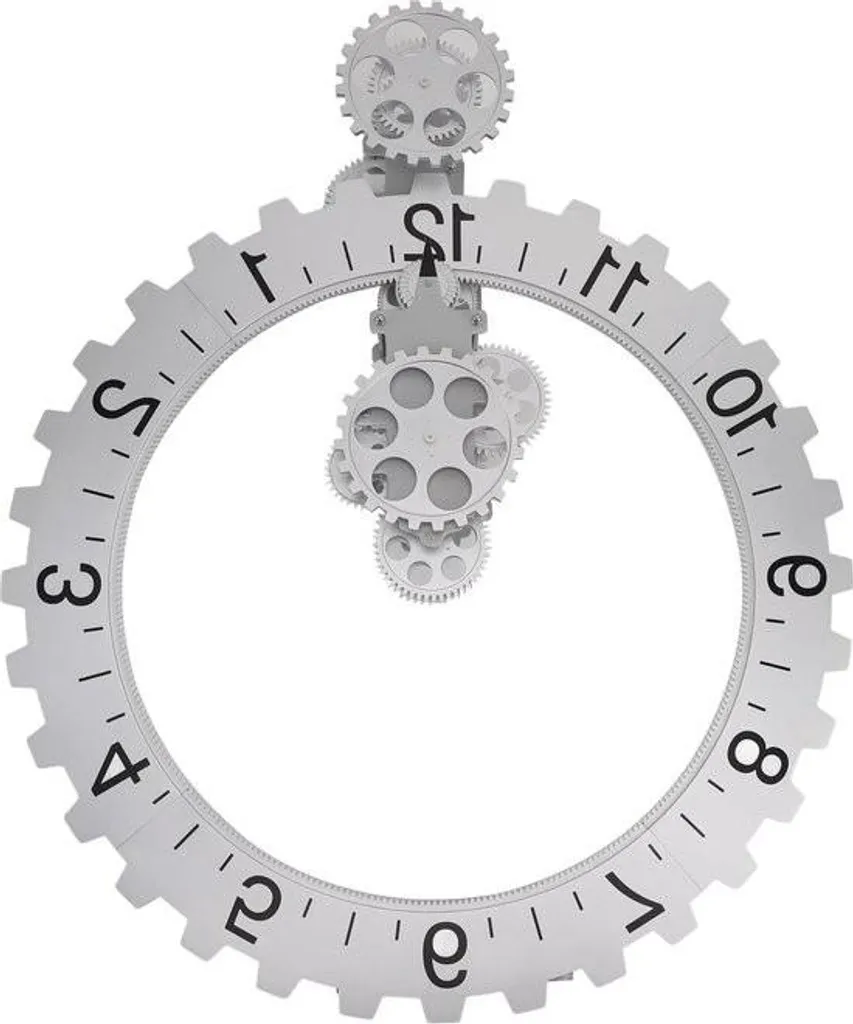 Horloge murale décorative à engrenages réels - Pendule industrielle 3D