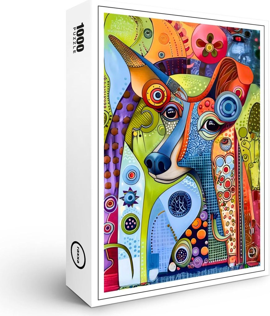 raxxa Premium-Puzzle "Pop-Art Dog in Bright Colors", 1000 Teile