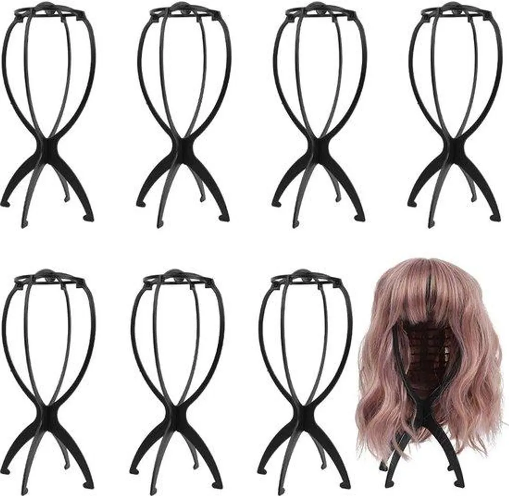 Support perruque noir anti-déformation pliable pour un séchage rapide