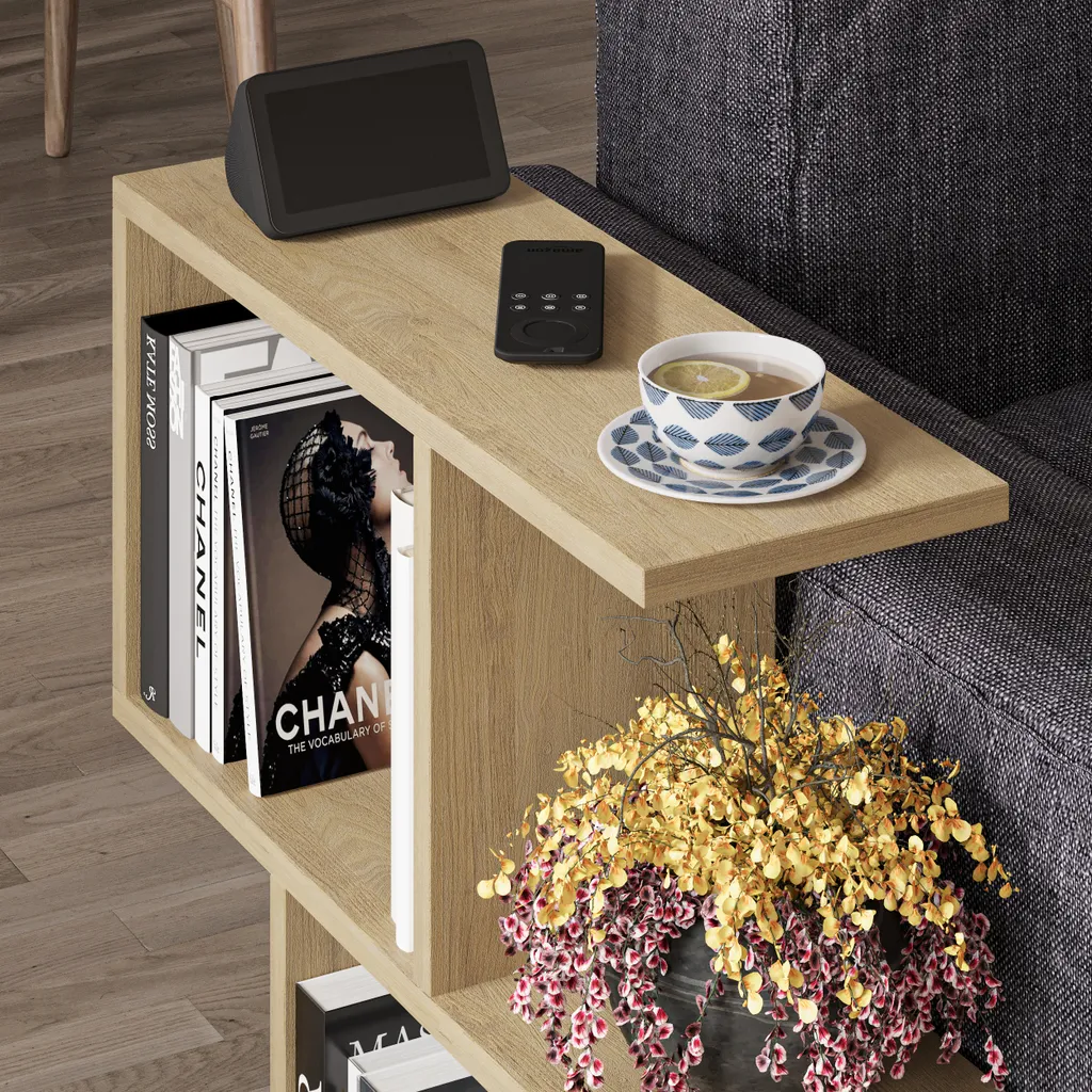 Tavolino Moderno Homemania Rovere 60x60x19,5 cm | Arredo Multiuso Salotto - 1