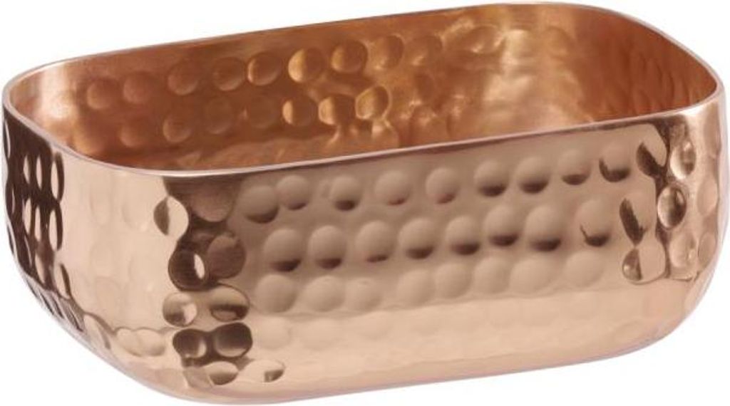 APS 40697 Schale CRAFT, Alumnium, 12 x 9,5 cm, Höhe 5 cm, gehämmerte Oberfläche, Kupfer-Look