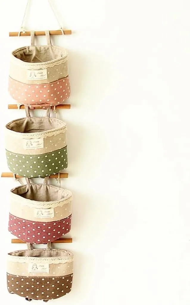 Rangement Mural pour Chambre et Salle de Bain - Set de 4 Sacs Colorés