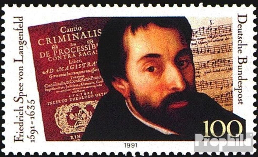 Briefmarken BRD (BR.Deutschland) 1991 Mi 1503 (kompl.Ausgabe) postfrisch 400.Geburtstag von Spee von Langenfeld