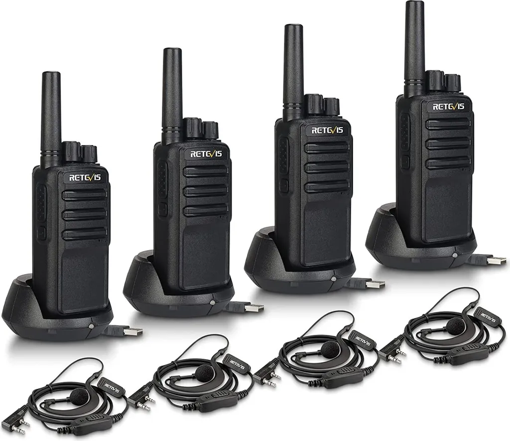 Retevis NR610 Talkie-Walkie Réduction Bruit IA et Batterie 1200mAh x4