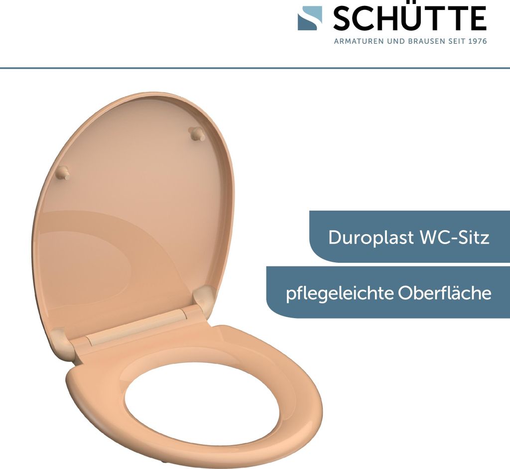 SCHÜTTE WC Sitz BEIGE, Duroplast Toilettendeckel mit Produktbild 3