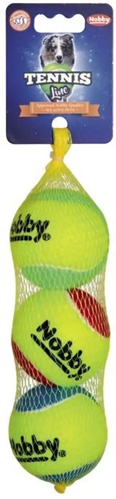 Nobby Palline da Tennis per Cani M 6,5cm - Set 3pz Resistente ai Denti