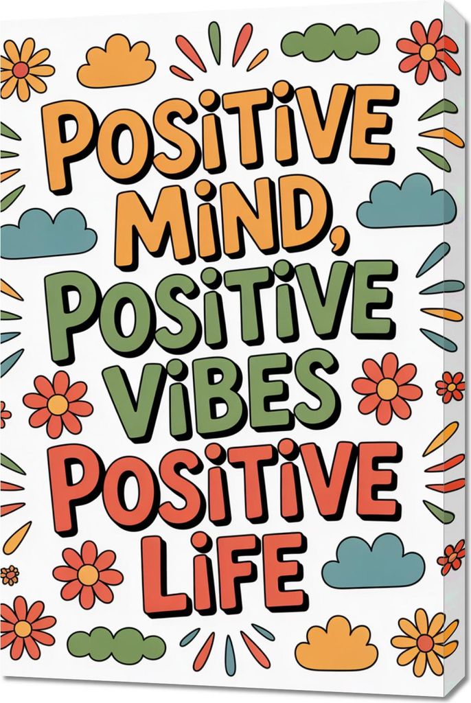 Bild 60x90cm Motivationsaffirmation Retro Vintage für das Wohnzimmer Positive