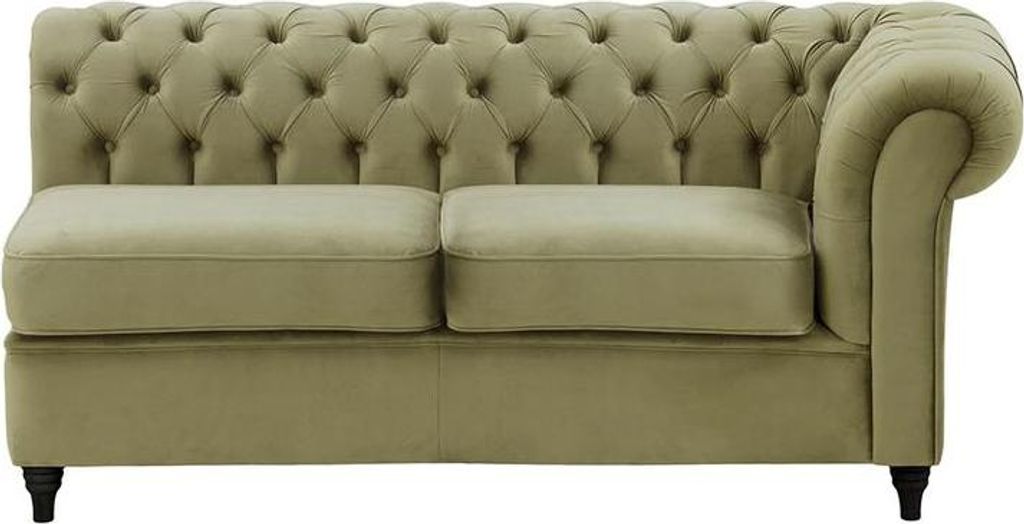 Chesterfield Modul - Zweisitziges Seitenelement, rechts (2R)-Velluto 3-black