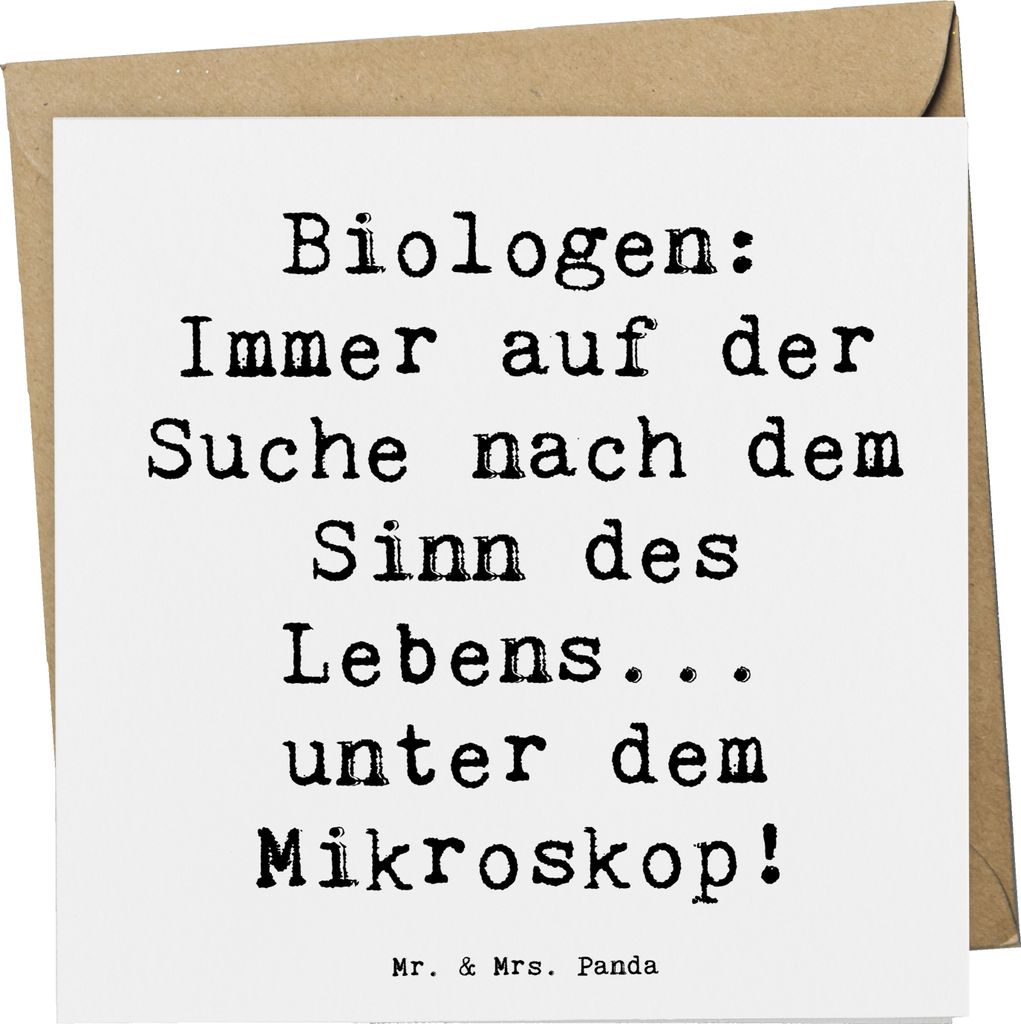 Mr. & Mrs. Panda Glückwunschkarte Spruch Biologin Mikroskop - Weiß - Geschenk, faltkarte, Botaniker, anlasskarte, Geschenke mit Herz, Tierillustr...