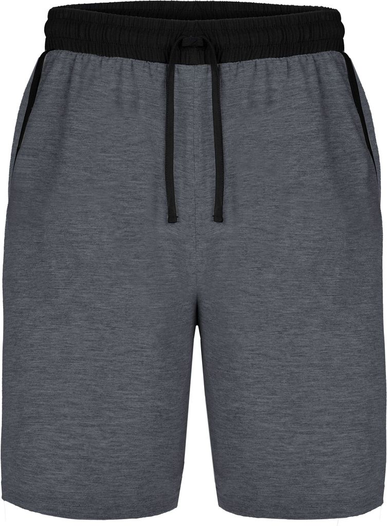 Ladeheid Herren Schlafanzughose kurz Herren Kurz Hose mit Taschen Shorts für Herren LA40-253 (Dunkelmelange-Schwarz, S)