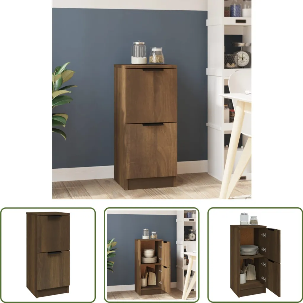 Credenza Chic Rovere Marrone 30x30x70 cm | Mobiletto per Interni Moderni