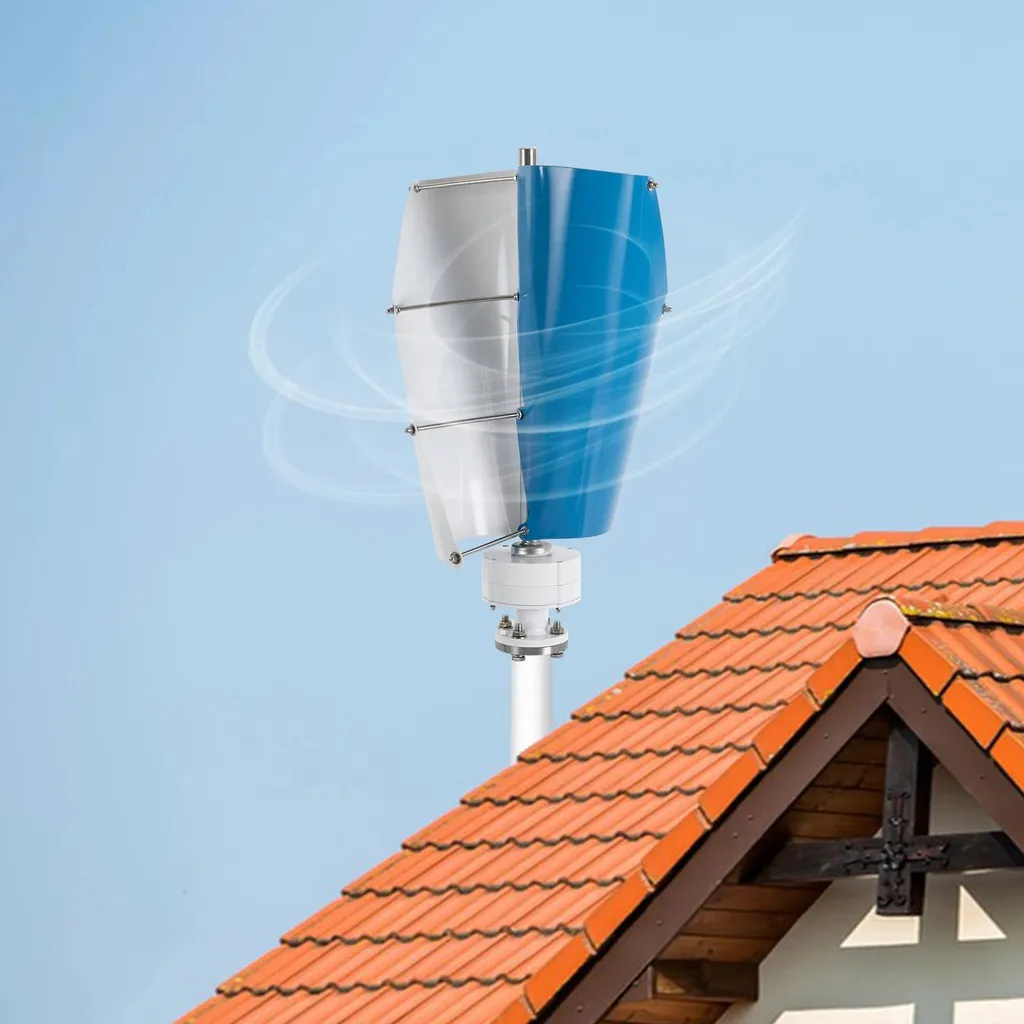 Éolienne à axe vertical 24V 100W rose avec générateur IP67 compact