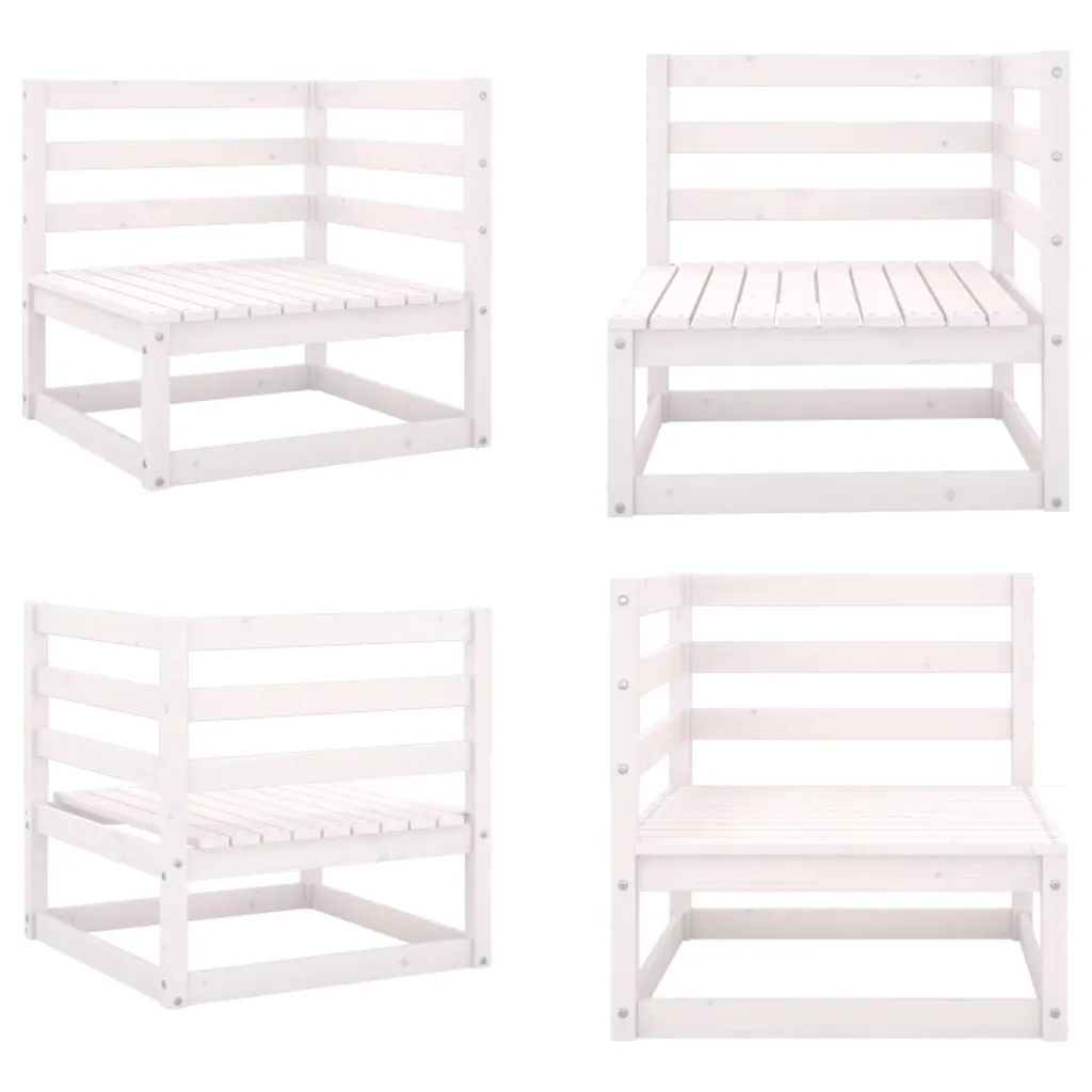 Divano Angolare Esterno Legno Massiccio Bianco | vidaXL Design