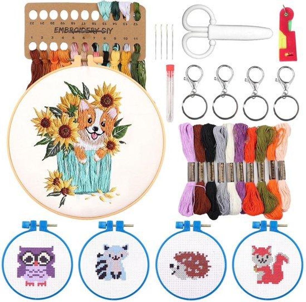 Kinder-Tierkreuzstich-Bordüre-Set aus 5 Teilen