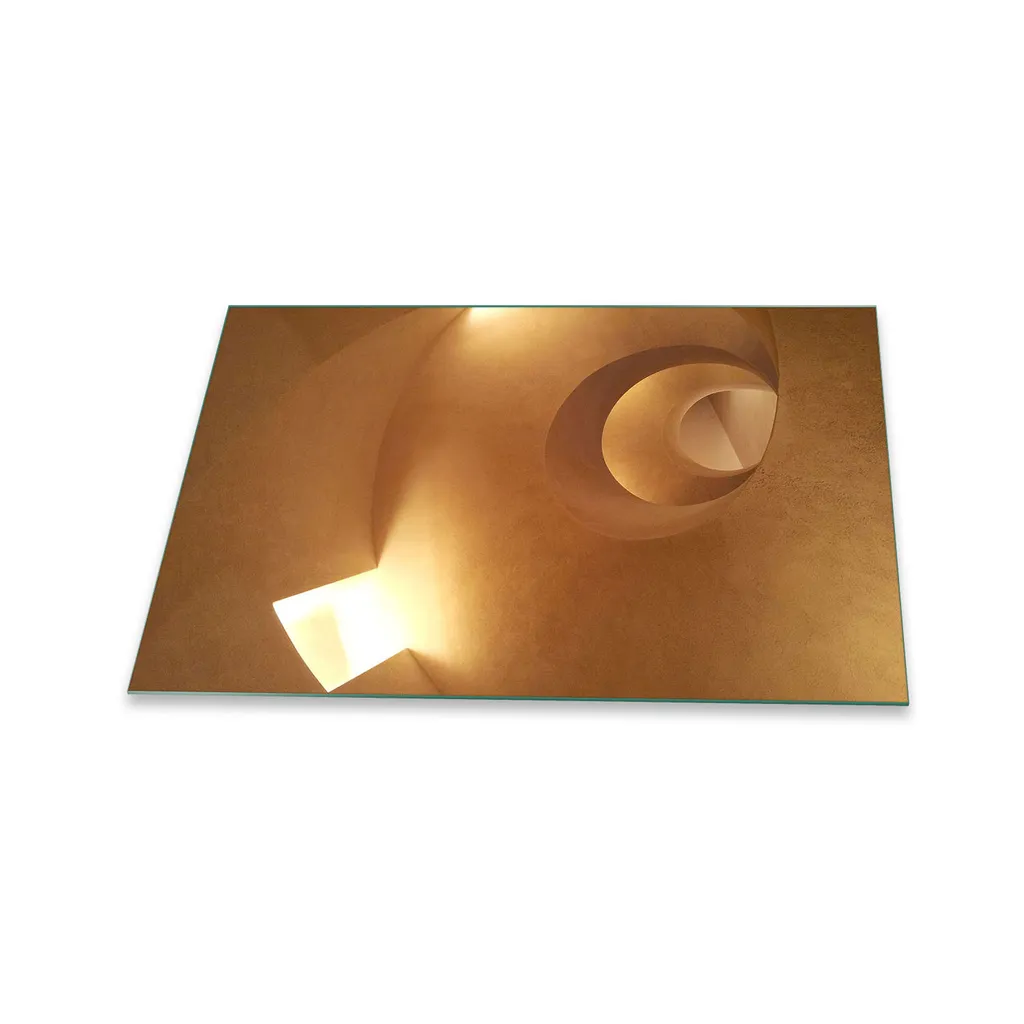 Piastra Protezione Induzione 80x52 Vetro Temperato Marrone Astratto