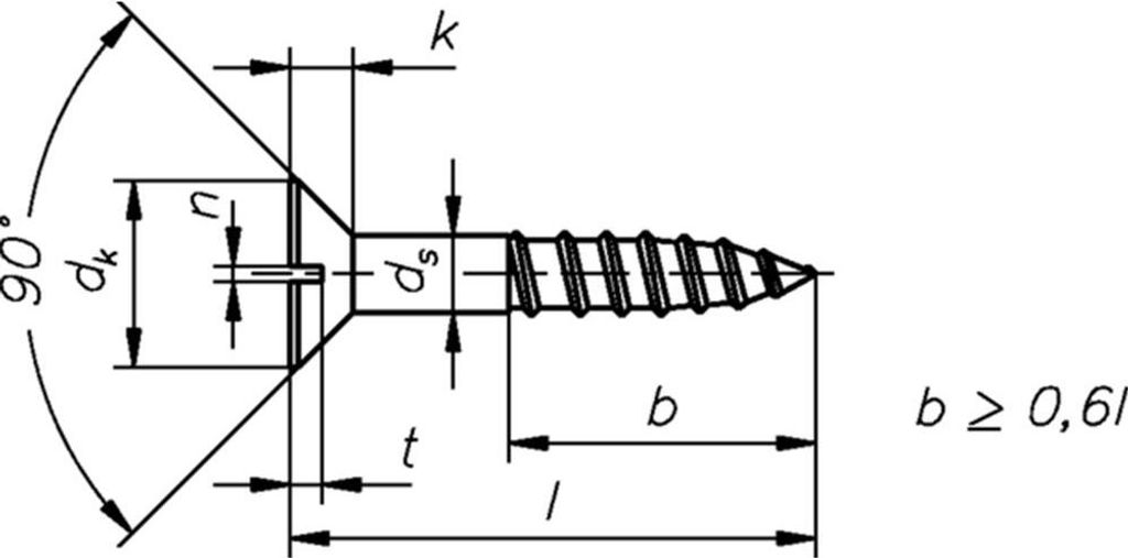Senkschrauben DIN97 Holzschrauben Senkkopf mit Schlitz 3,5x30 mm verzinkt