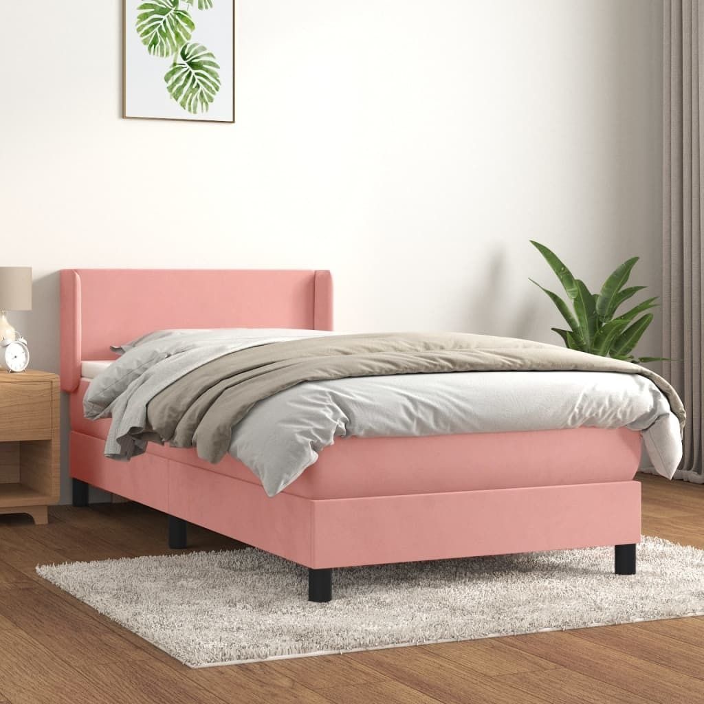 Maison Exclusive - Boxspringbett mit Matratze Rosa 100x200 cm Samt