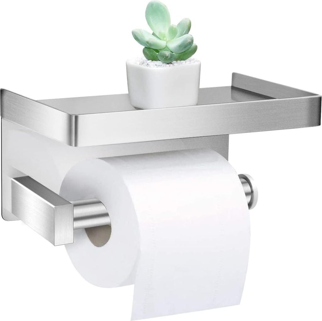 Toilethalter Toilettenpapierhalter von Premio SUS304 rostfreier Stahl für Badezimmer Küche Toilette Silber