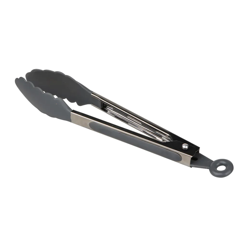 Carrotez Silikon-Kochzange – 23 Cm, Rutschfester Griff, Kratzfeste Spitzen, Dunkelgrau