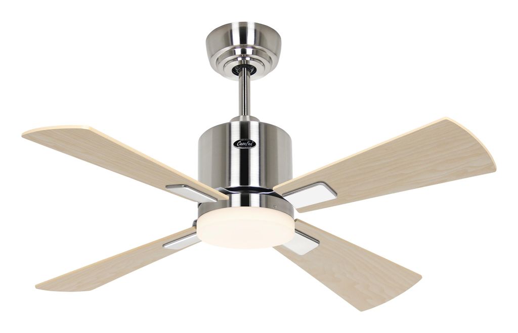 Deckenventilator ECO NEO III 92 Chrom gebürstet - Ahorn/Buche WiFi mit Leuchte