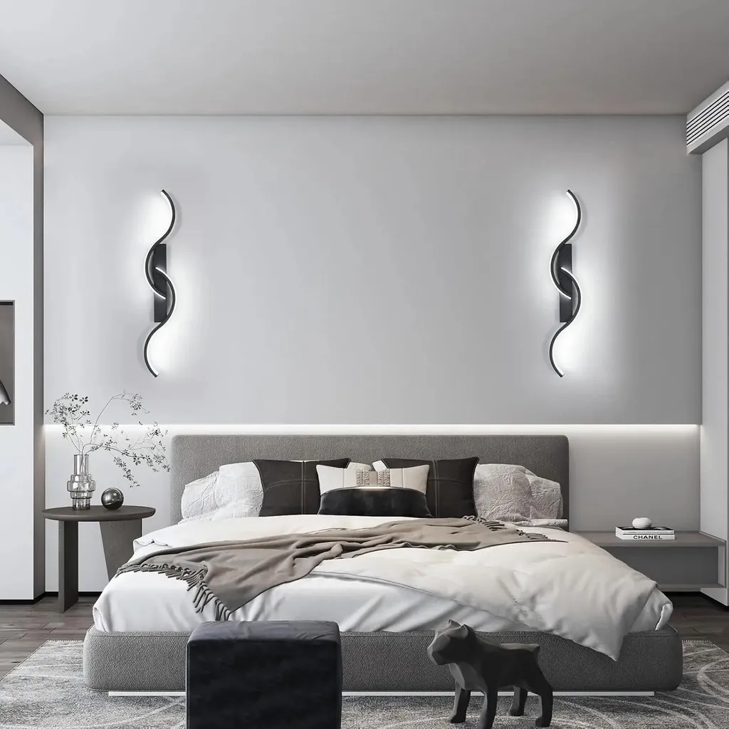 Applique murale LED 16W noir : solution éclairage blanc froid 6500K - 4