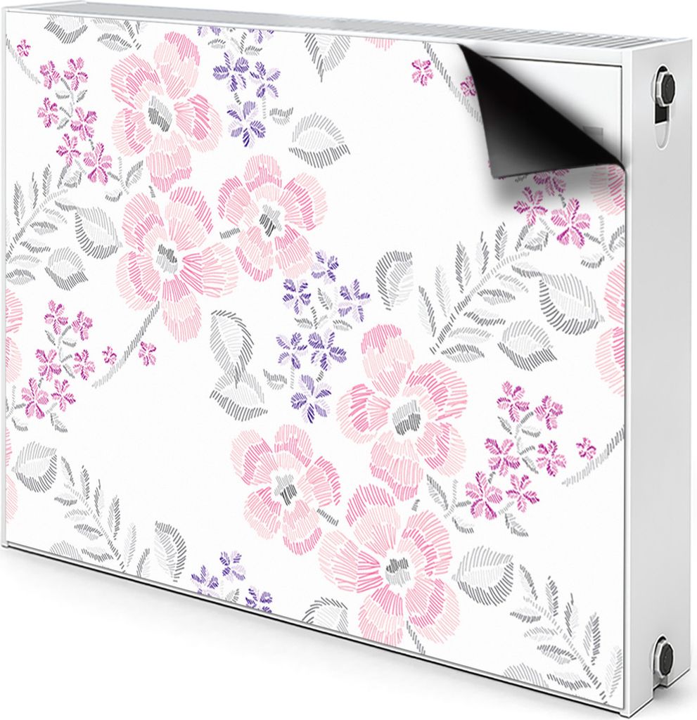 Magnet Radiator Magnet Mat Heizkörperverkleidung Heizkörper-Abdeckung Heizung 90x60 cm - Blumenmuster