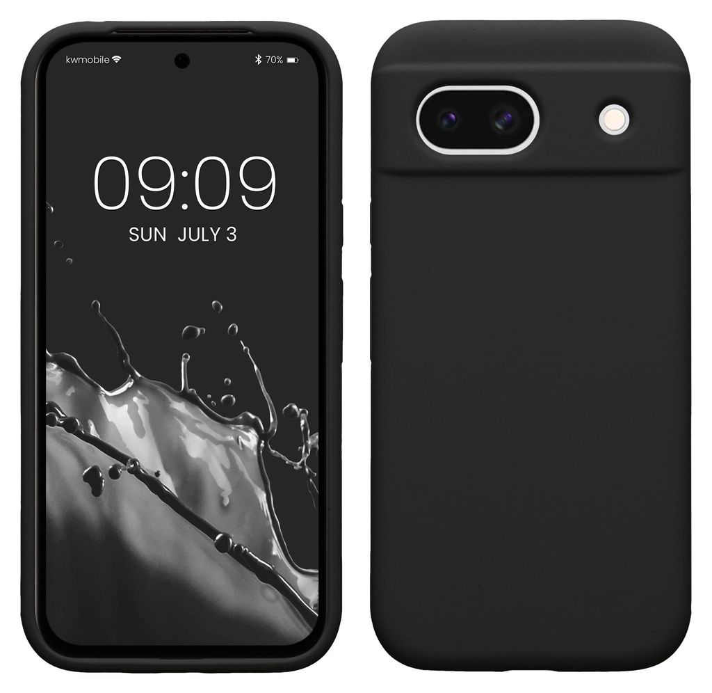 kwmobile Handyhülle für Google Pixel 8a Hülle, für Pixel 8a Case - Hülle Silikon - kabelloses Laden - Schwarz matt