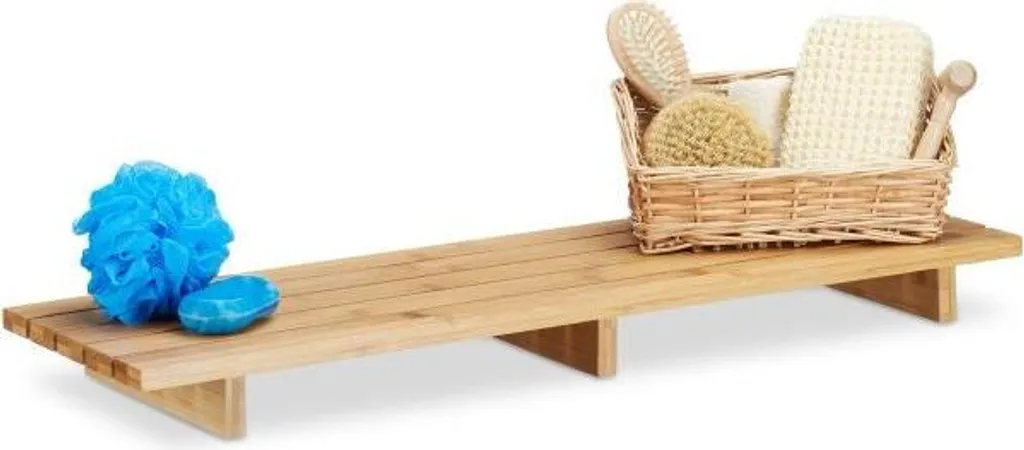 Portaoggetti per vasca da bagno in bambù 70 cm