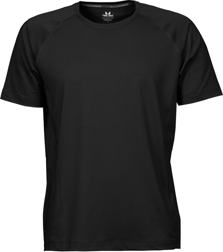 Tee Jays Cool Dry Herren T-Shirt, Kurzarm BC3323 (2XL) (Schwarz)